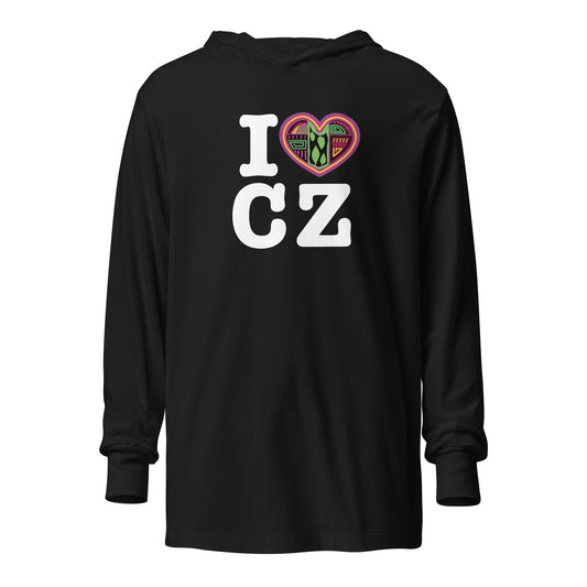 I Love CZ Hooded long-sleeve tee