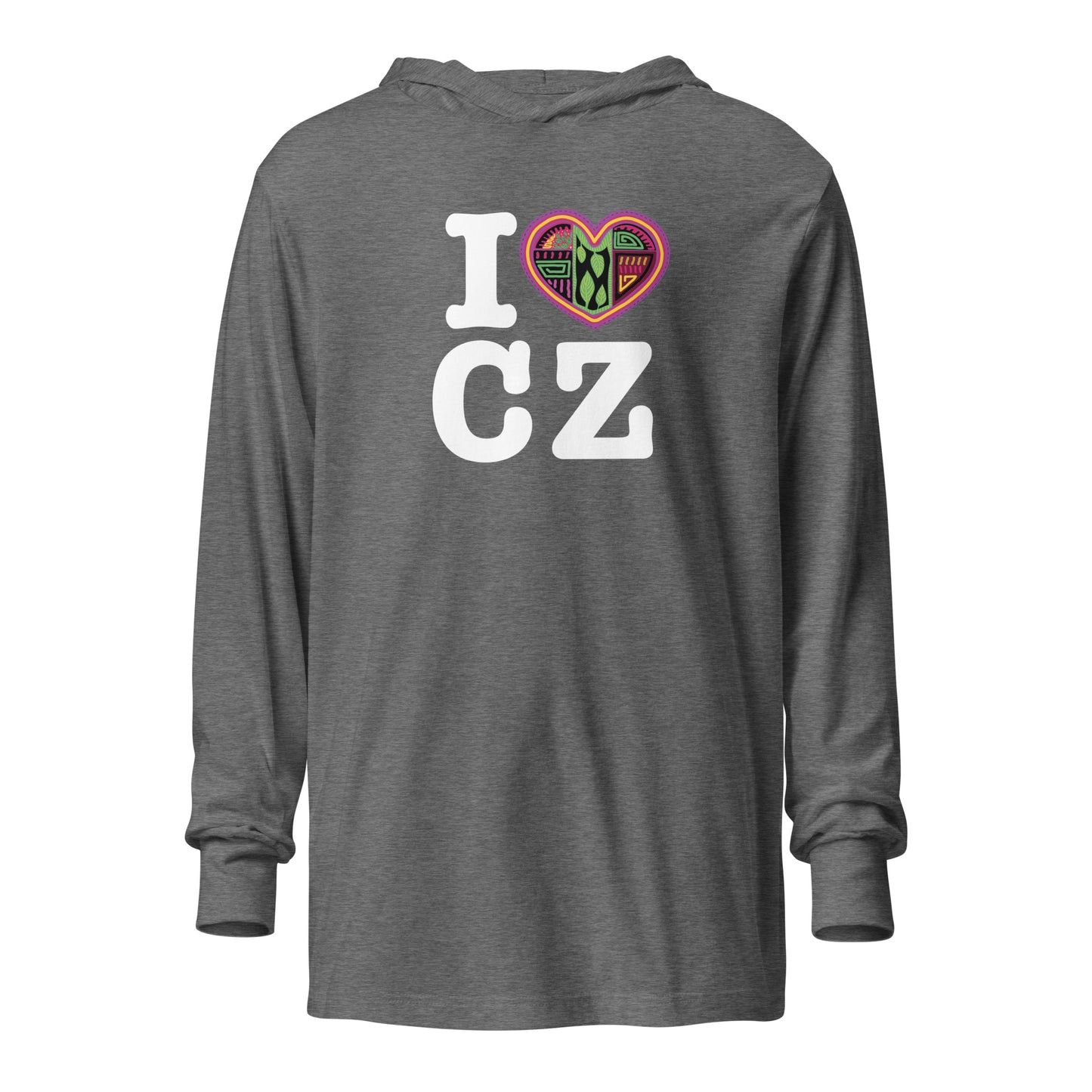 I Love CZ Hooded long-sleeve tee