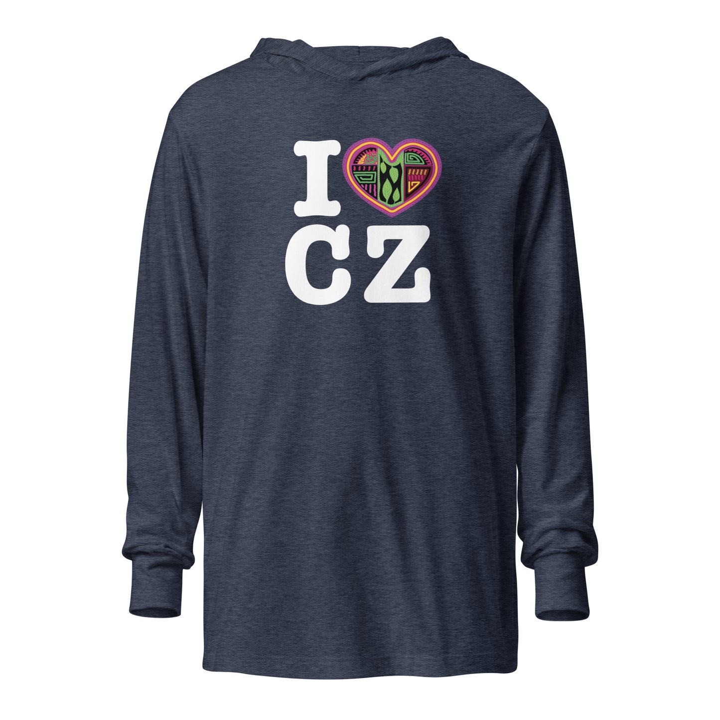 I Love CZ Hooded long-sleeve tee