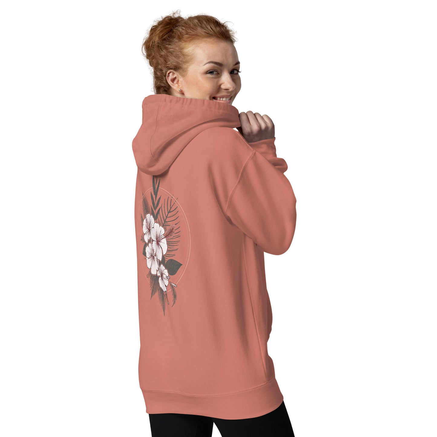 Hibiscus, Weathered, Unisex Hoodie