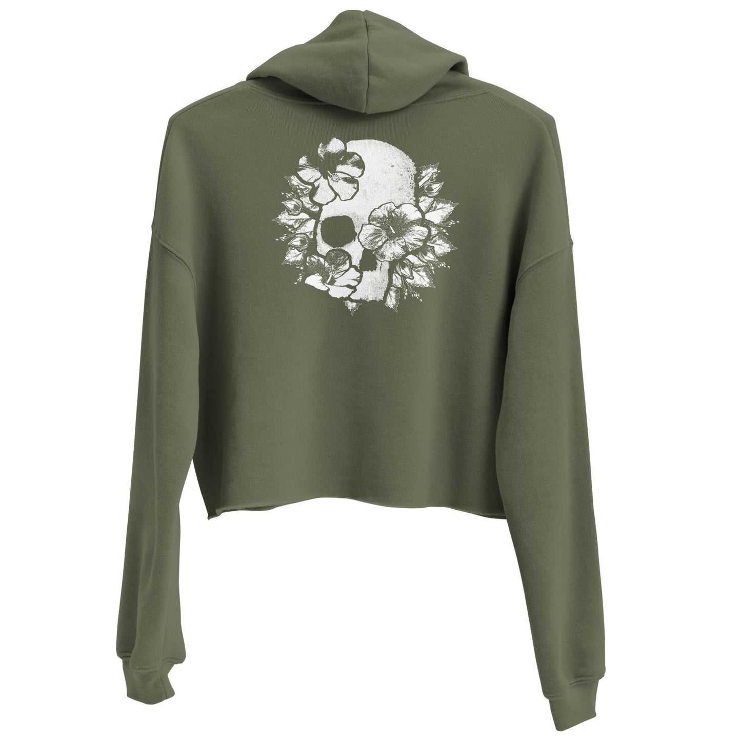 Skull & Flowers Crop Hoodie