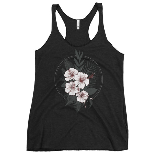 Hibiscus, Weathered – Women's Racerback Tank