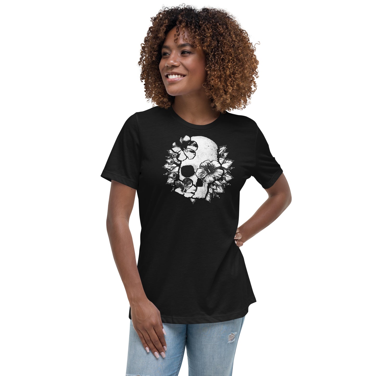 Skull & Flowers, Women's Relaxed T-Shirt