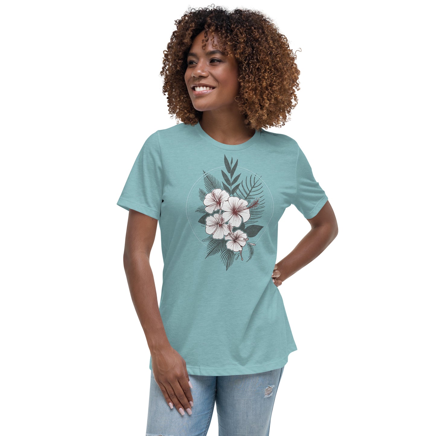 Hibiscus, Weathered, Women's Relaxed T-Shirt