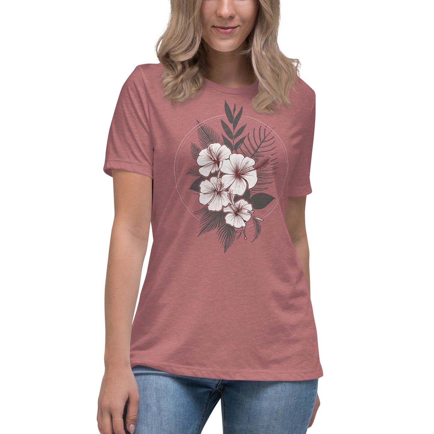 Hibiscus, Weathered, Women's Relaxed T-Shirt