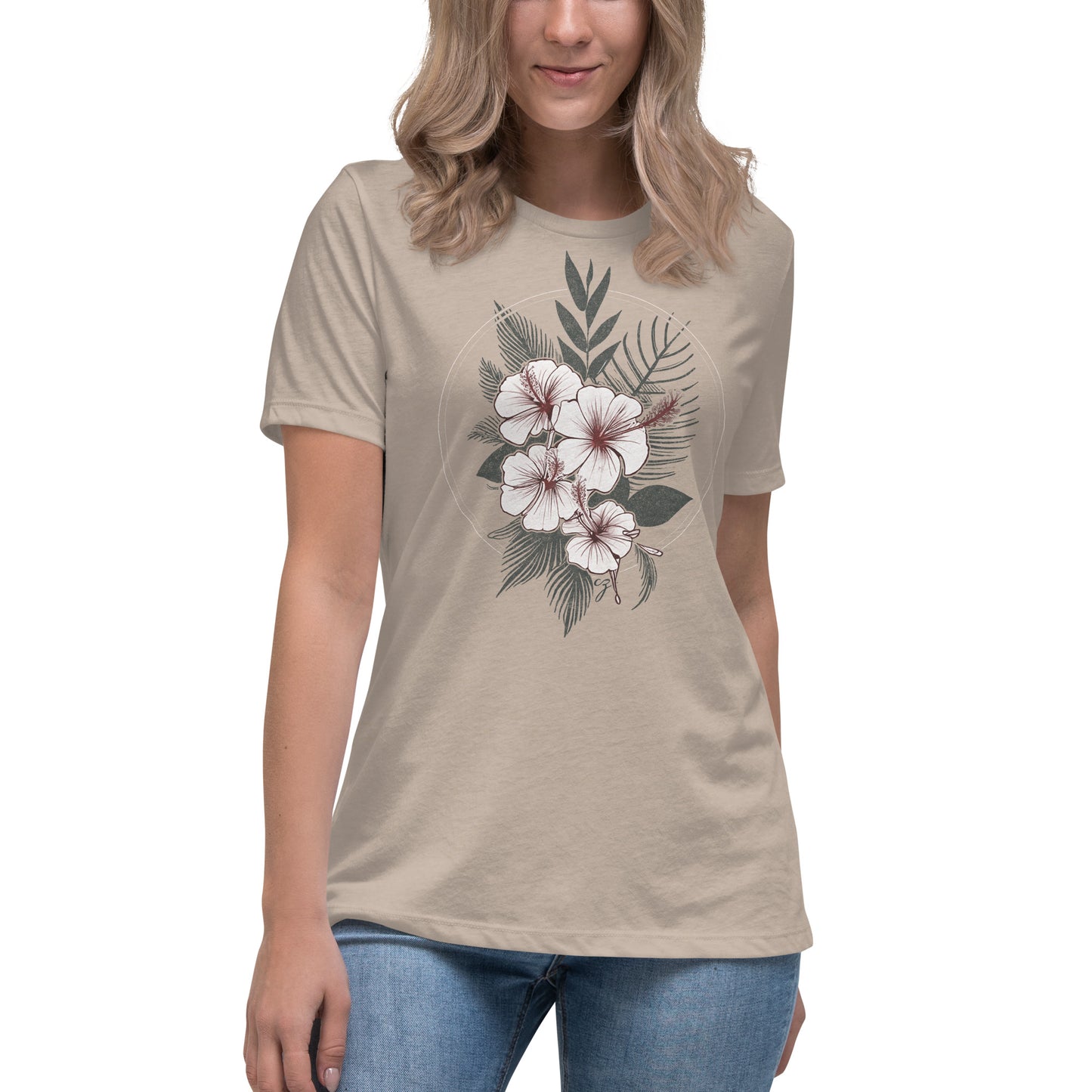 Hibiscus, Weathered, Women's Relaxed T-Shirt