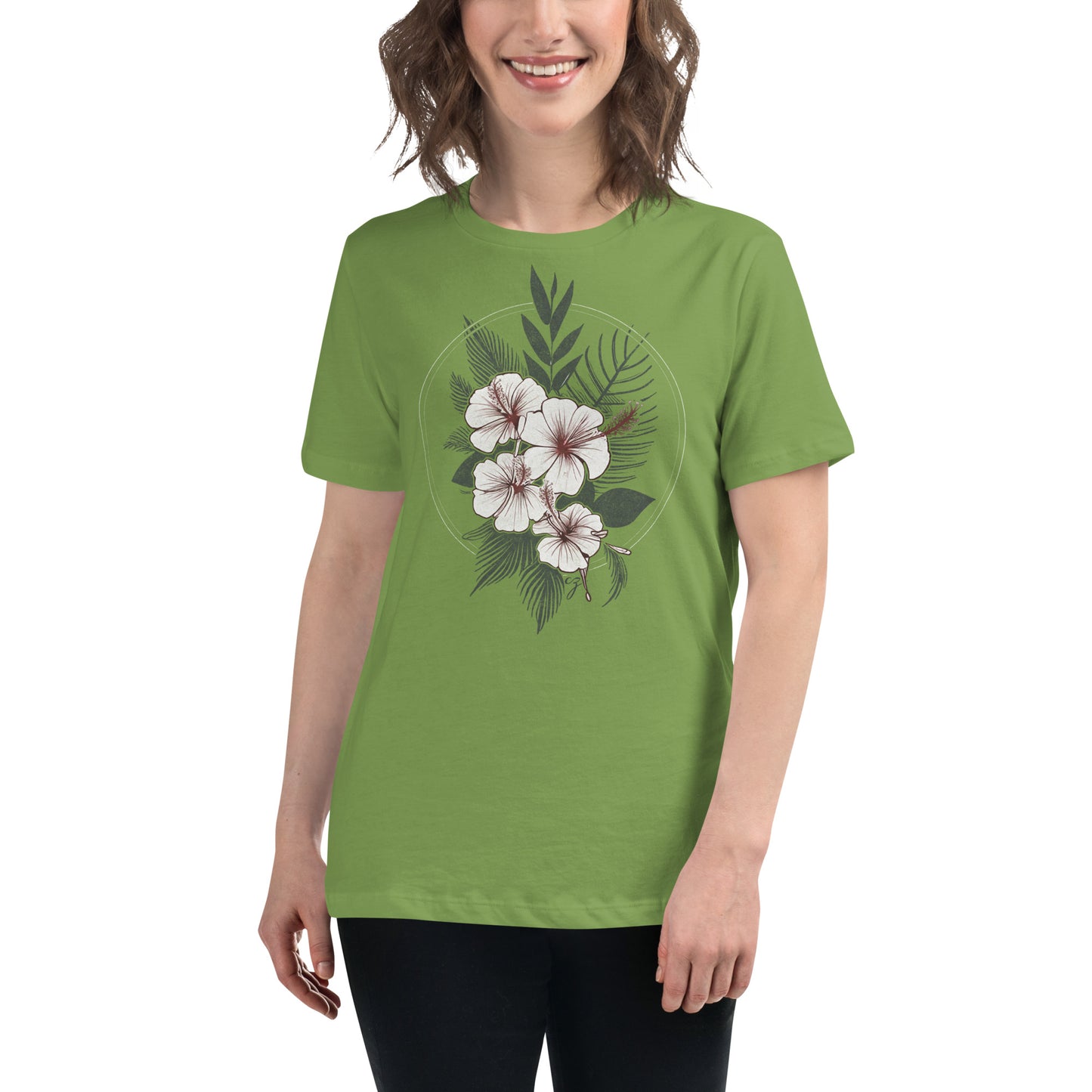 Hibiscus, Weathered, Women's Relaxed T-Shirt