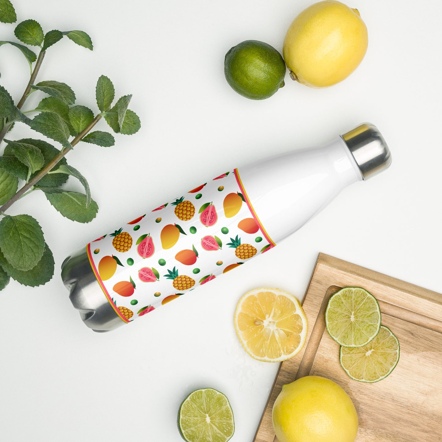 Tropical Fruit Stainless Steel Water Bottle