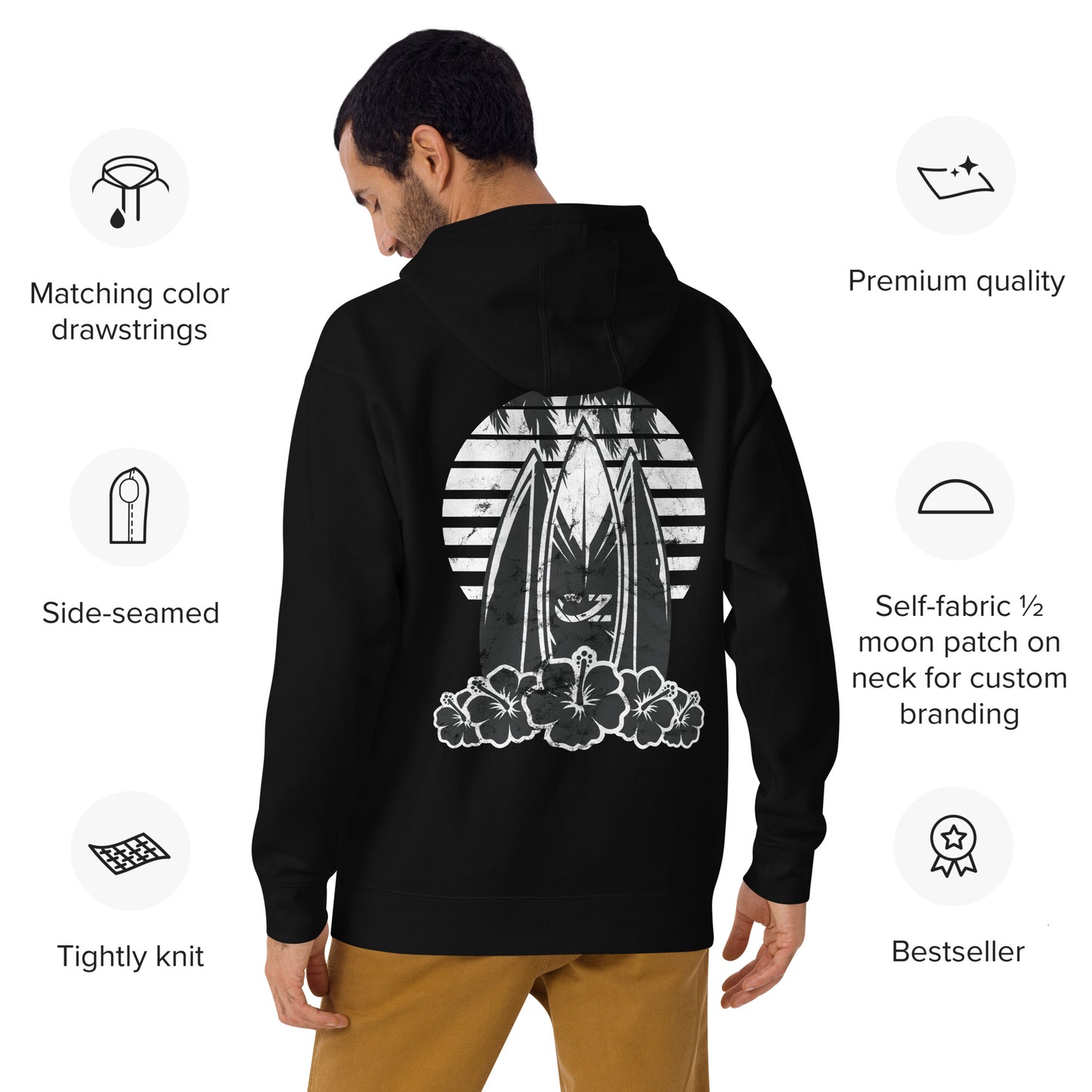 Surfboard & Sun Unisex Hoodie