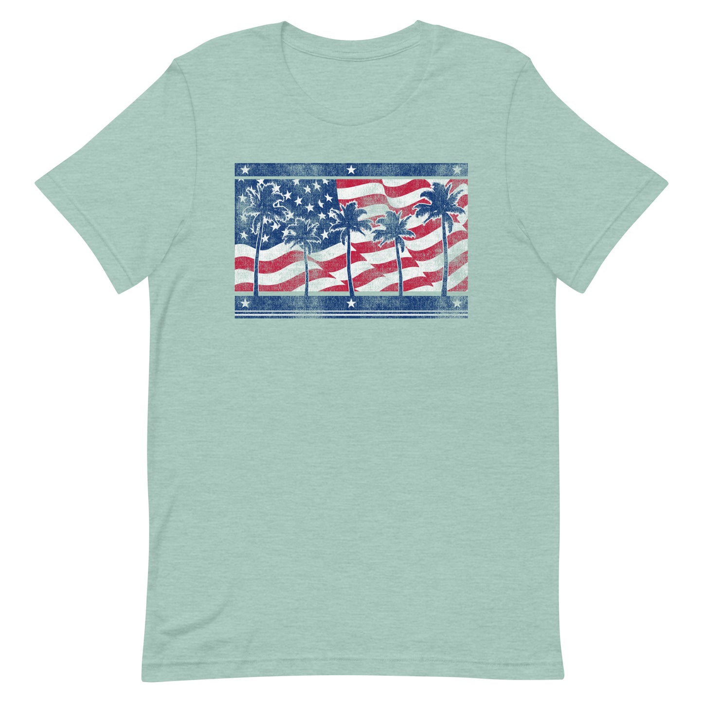 USA Flag & Palms Unisex t-shirt