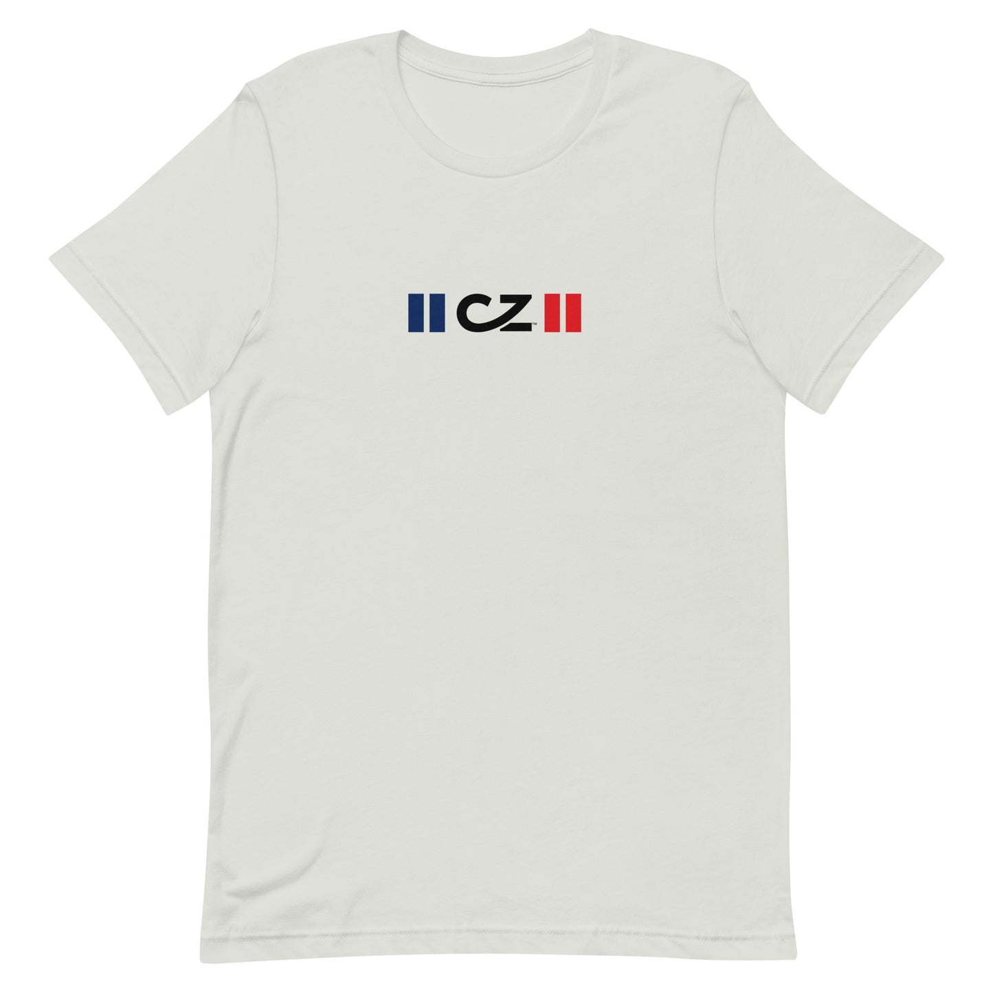 CZ brand with the blue and red symbolic hues.