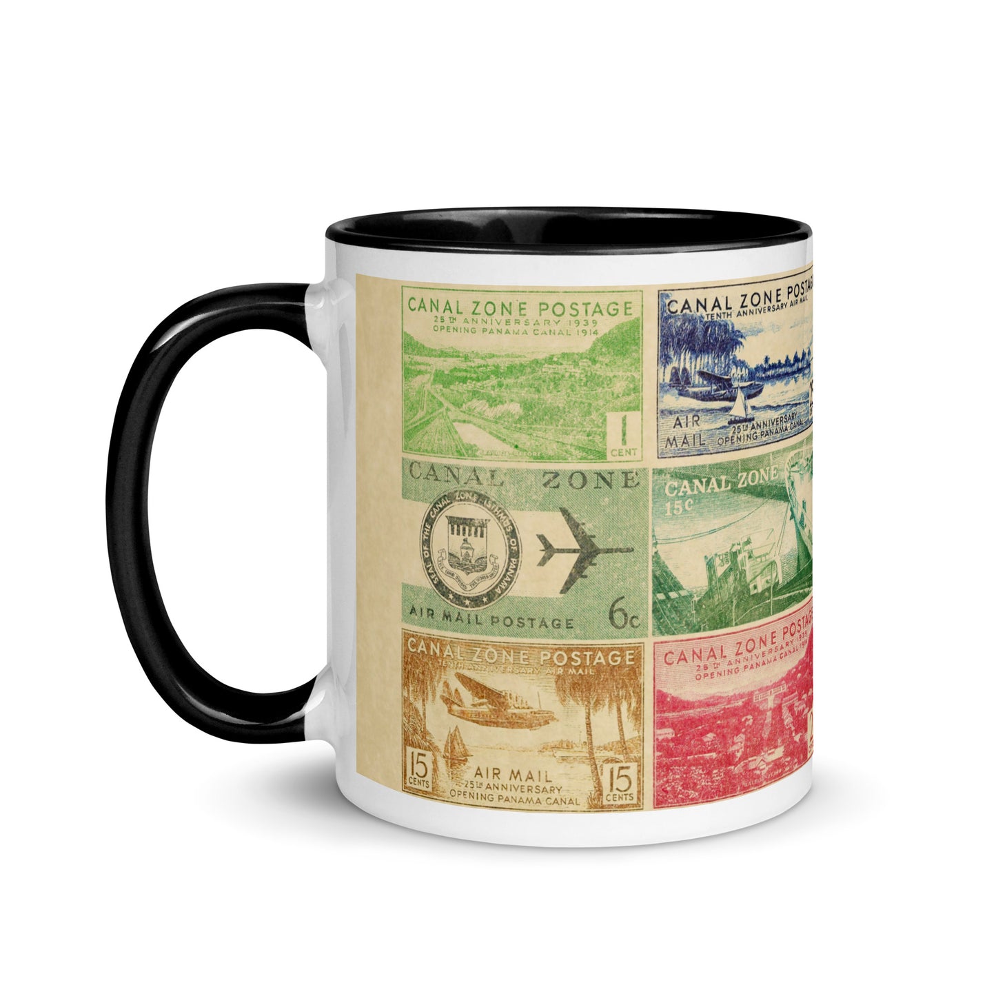 Canal Zone Stamps Mug with Color Inside