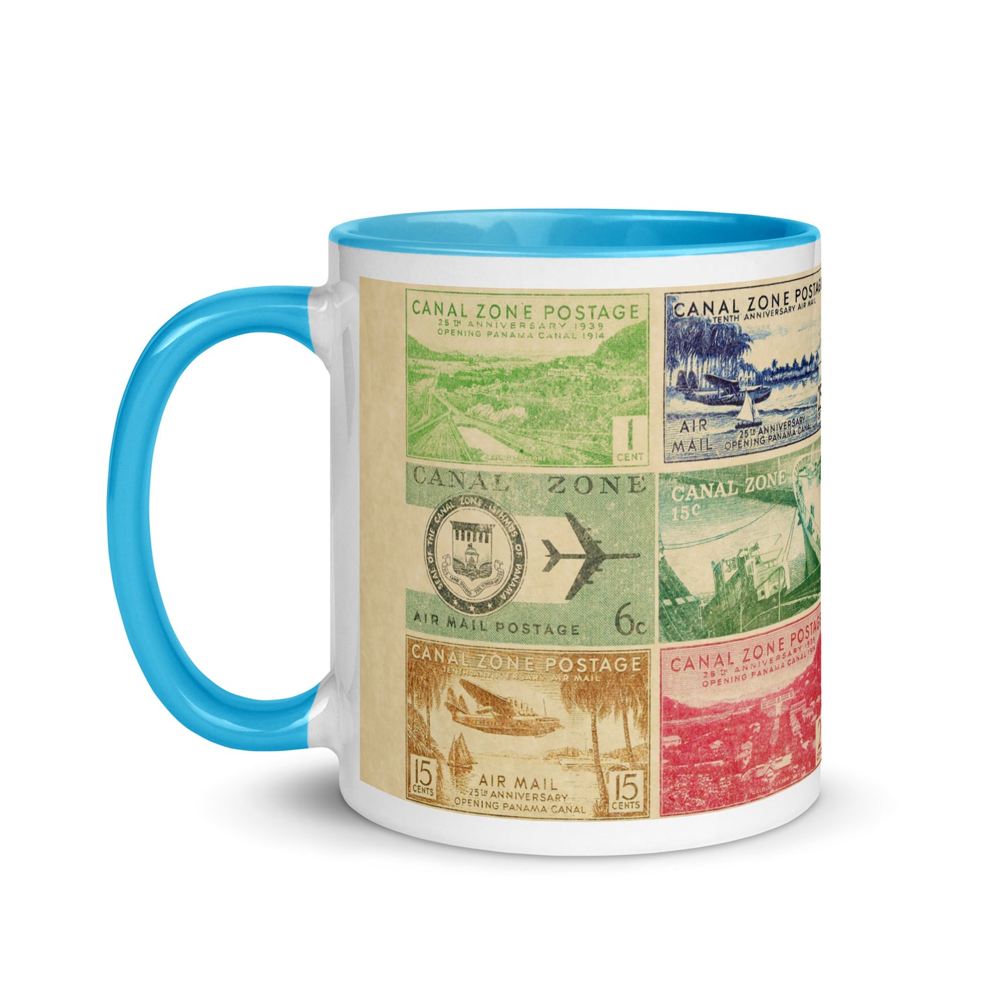 Canal Zone Stamps Mug with Color Inside