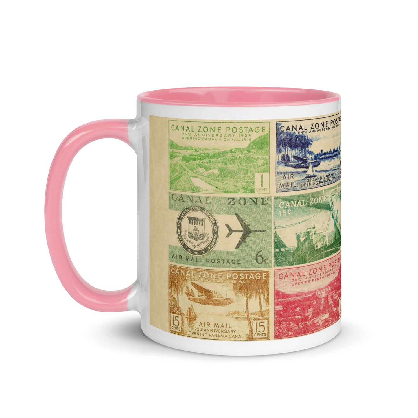 Canal Zone Stamps Mug with Color Inside