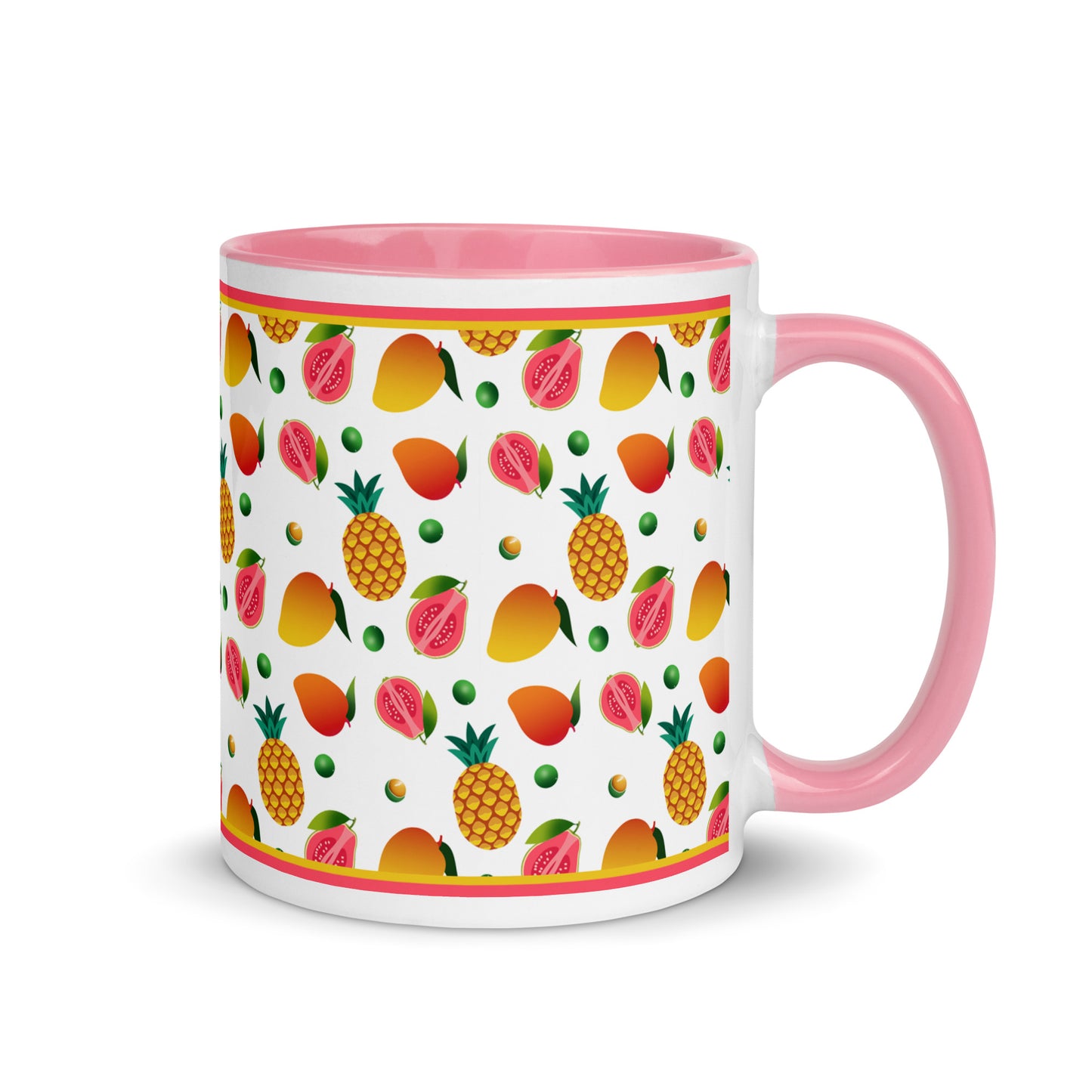 Tropical Fruit Mug with Color Inside