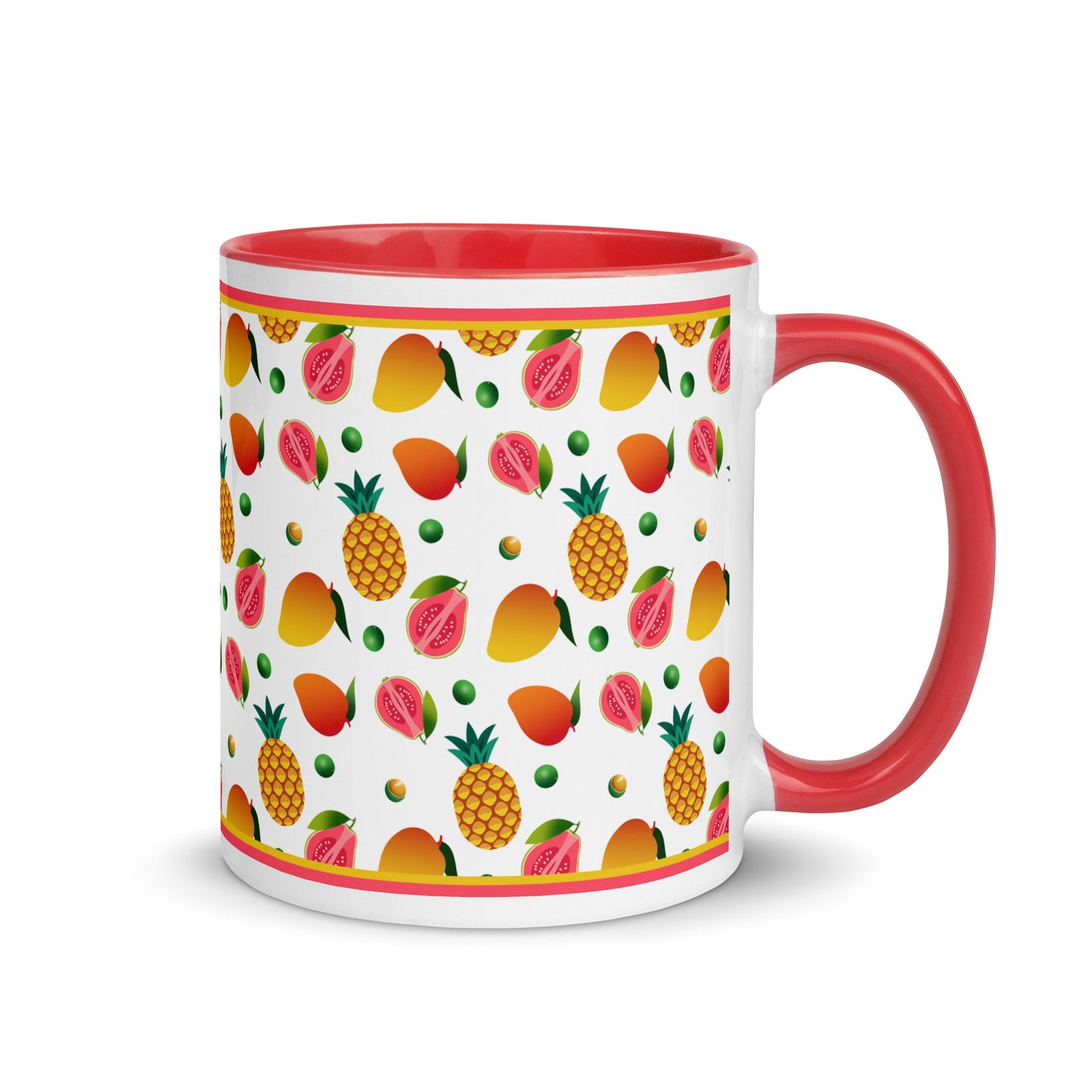 Tropical Fruit Mug with Color Inside