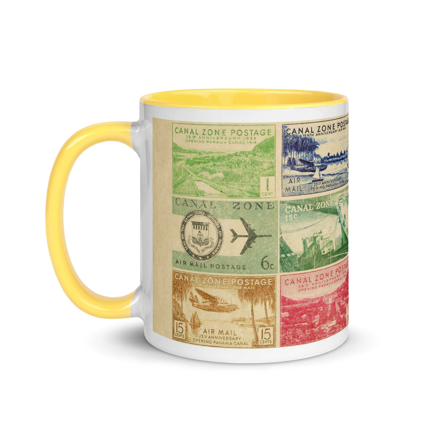 Canal Zone Stamps Mug with Color Inside