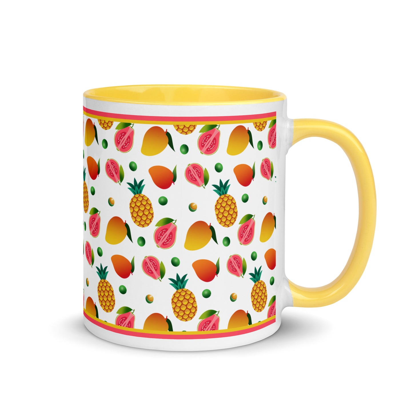 Tropical Fruit Mug with Color Inside